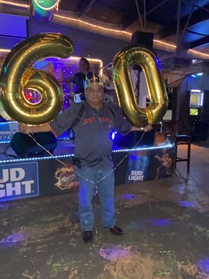 Edward enjoying his 60th Birthday at TIKI HUTT BAR & GRILL