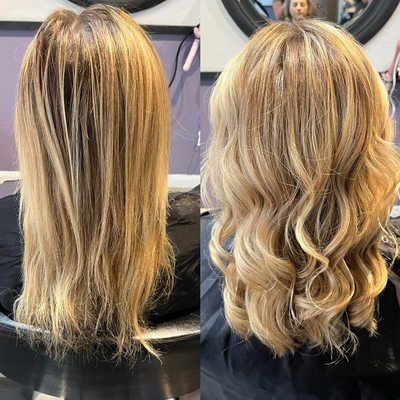 Highlight & haircut before/after