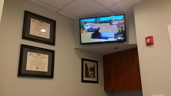 TV in the waiting area