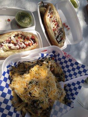 Sonoran dogs and Plaza fries