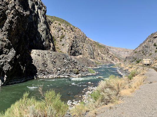 Enjoying the scenery of Bighorn River.