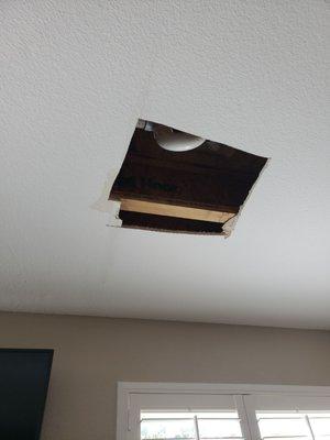 My living room ceiling leak.