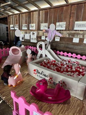 Soft play area for kids inside the barn event space