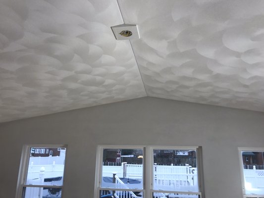 Plaster ceiling and walls on a room addition