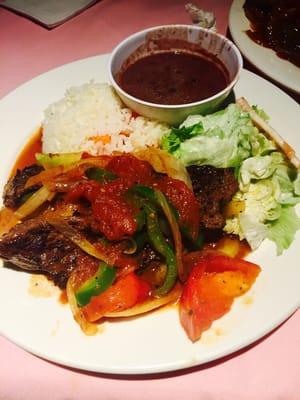 Onion Steak. Rice & Beans!