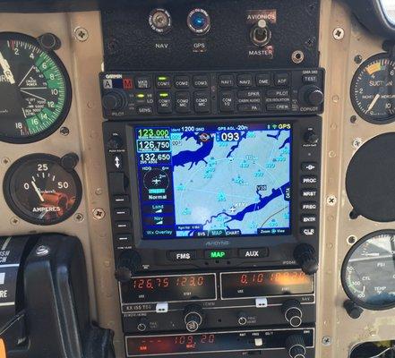 Avidyne IFD 540 installed in a Baron 55.  What an incredible unit!  Audemus is an official Avidyne Dealer and installer.