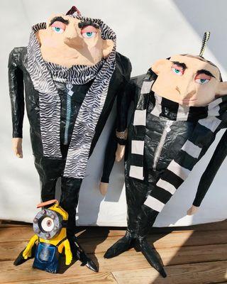 Piñatas of Gru and minion from movie despicable me