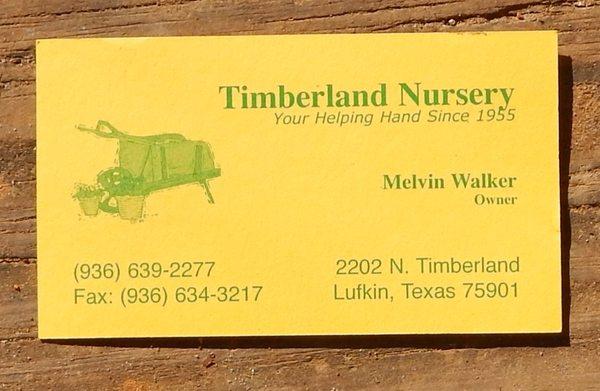 Timberline Nursery card