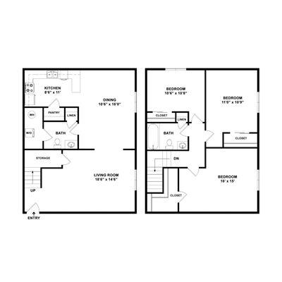 The Rosewood
3 Bed x 1.5 Bath
1452 sq/ft