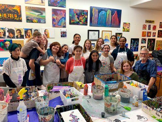 Celebrate a birthday or event with an art party of friends and family. Booking groups of 6-12.