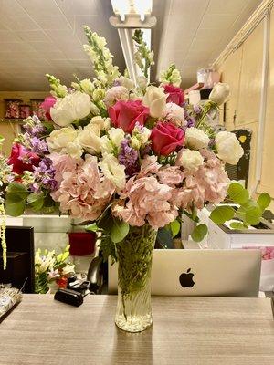 Custom Arrangement w/ Peonies, Roses, Hydrangea & Lisianthus