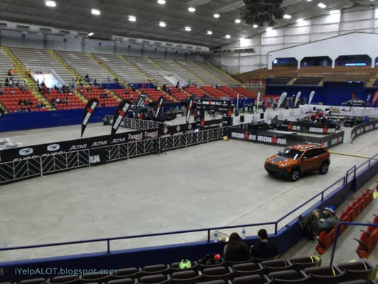 Finish line is setup inside of this expo center.