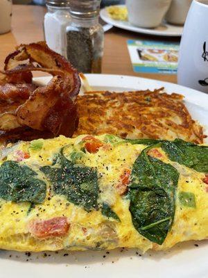 Very Veggie Omelette and a 3 Slow-Smoked Bacon