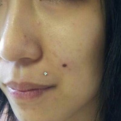 dermal monroe piercing & permanent beauty mark!