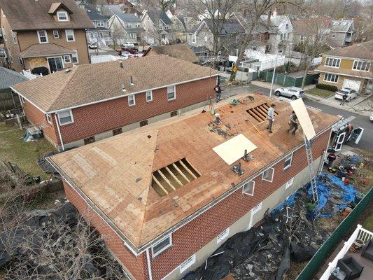 Roof Tear Down and New Roof Installation