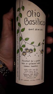 A bottle of the basic (and best, imo) combination of oil with the sweet basil.