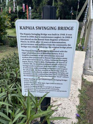 Kapaia swinging bridge/suspension bridge