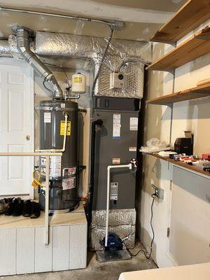 InverterCool Heat Pump Air Handler installed in the basement