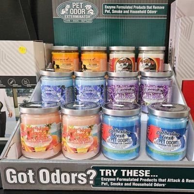 We carry pet safe great smelling candles.