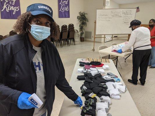 Serving, preparing clothing gifts for others