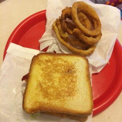 BLT & Onion Rings :)