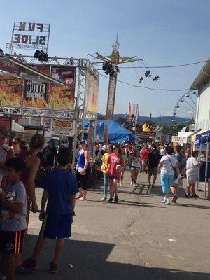 Barbecue and flying carousel