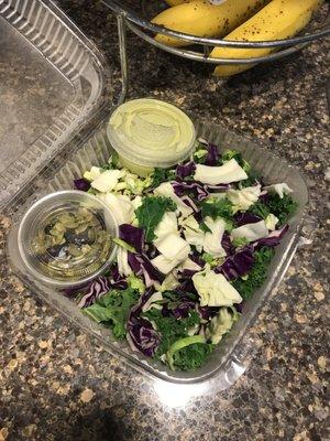 Vegan winter harvest salad with a creamy cashew cilantro dressing. SO good! $9