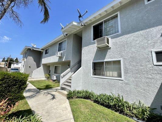 The tenants are happier with this newly painted rental complex.