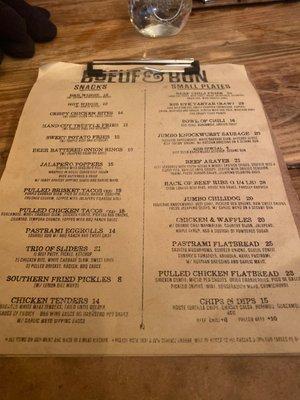 Great menu