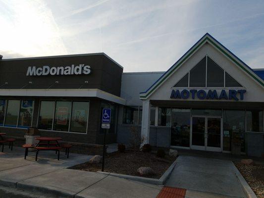 The motomart is attached to a McDonalds