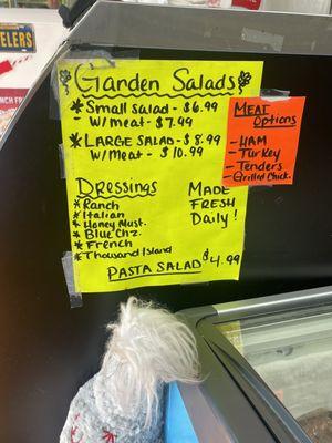 Salad Menu