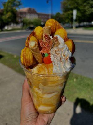 Pumpkin spice bubble waffle