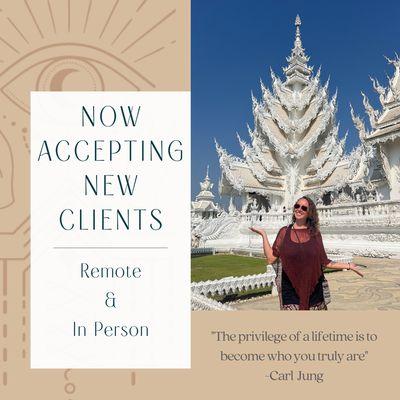 Accepting new clients for remote and in person sessions