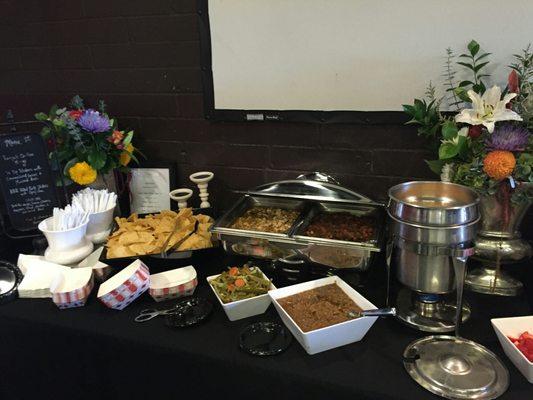 Nacho bar with all the fixings....