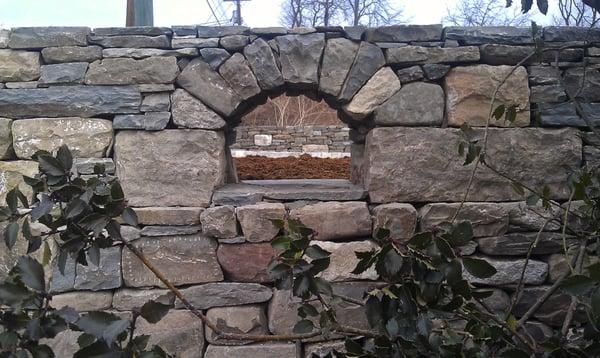 Stone wall Middletown NY.  Stone arch built with no cement or mortar!!