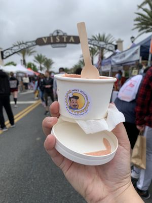 Strawberry cheesecake ice cream at the Vista Strawberry Festival