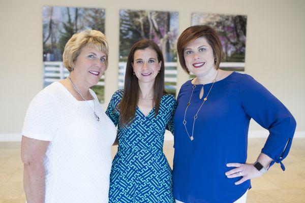 Laure Schadler, CNM, Sabrina Tucker, CNM and Alisha Morgan, CNM are the team of Certified Nurse Midwives.