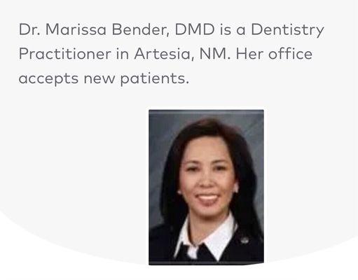 Dr. Marissa Bender, DMD