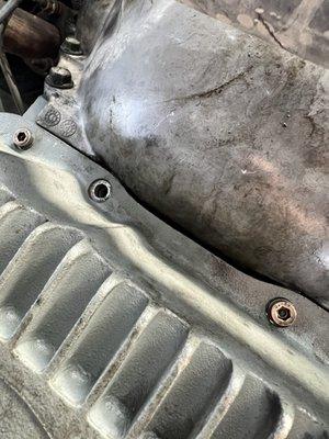 Missing bolts on transmission pan