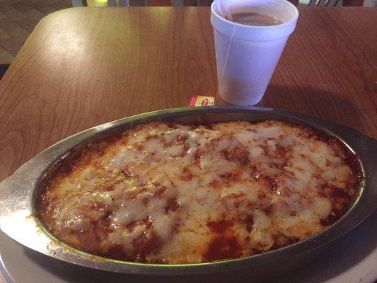 eggplant parmesan platter (comes with fresh bread)