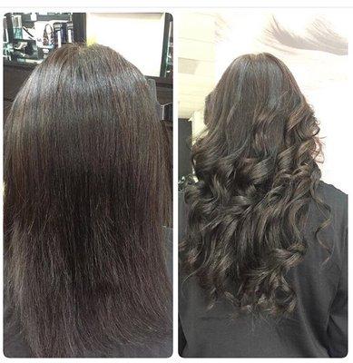 Tape extensions before and after. With the best brand, base on keratin and silicon