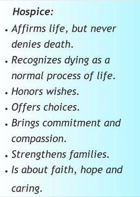 Hospice philosophy