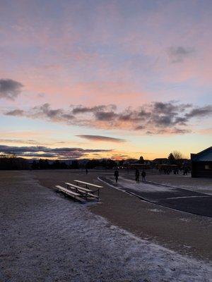 A frosty sunrise at Billinghurst middle school!