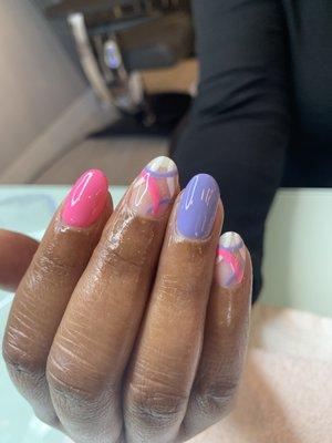 Gel manicure with nail art