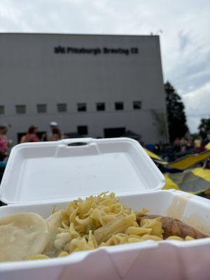 Pittsburgh pierogi truck. Haluski stuffed cabbage and pierogies.