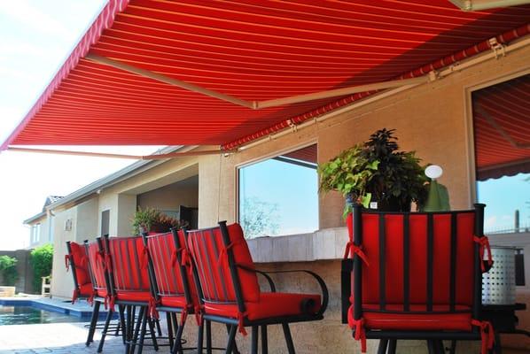 10yr warranted Sunbrella awnings available from 10ft to 25ft wide