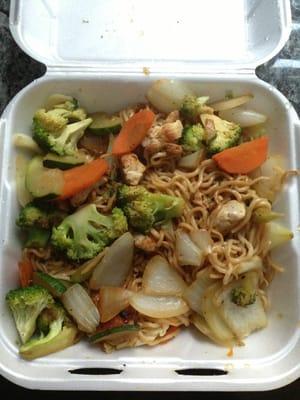 Chicken soba with extra vegetables (take out)