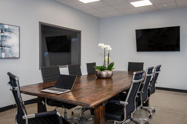 Our conference room is the perfect place to hold a business meeting, do homework or host a party!