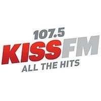 KKDM 107.5 Kiss FM logo.