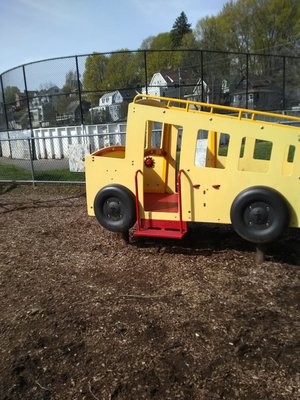 School Bus shaped climbing area